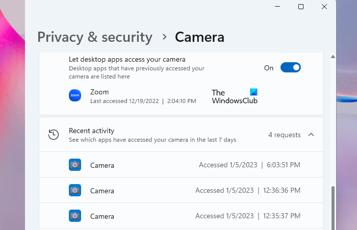 ¿Qué aplicación está usando mi cámara de Windows 11?