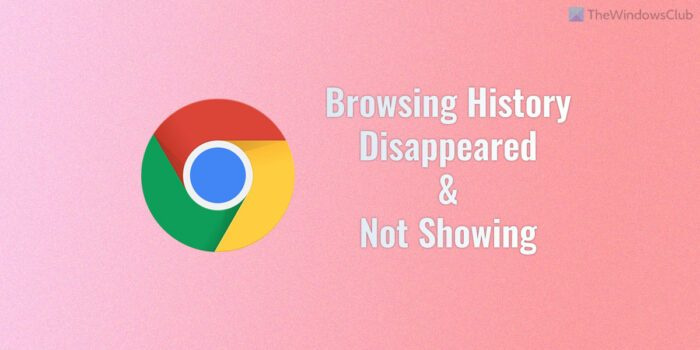 Chrome 검색 기록이 사라지고 표시되지 않습니다.