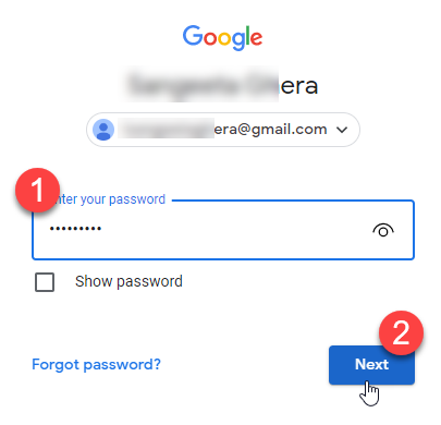 screen ng password ng gmail