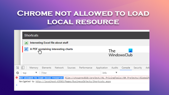 Chrome nav atļauts ielādēt vietējo resursu [Labot]