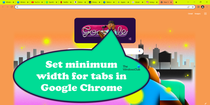 Kā iestatīt minimālo ciļņu platumu pārlūkprogrammā Google Chrome
