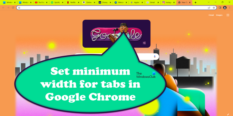 Définir la largeur minimale des onglets dans Google Chrome