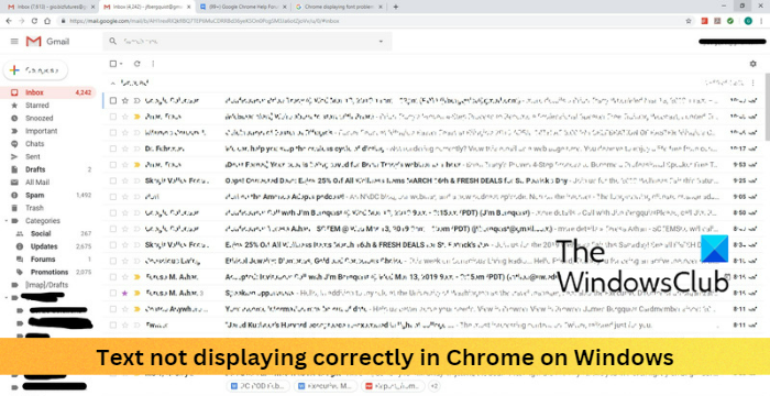لا يتم عرض النص بشكل صحيح في Chrome في نظام التشغيل Windows 11/10