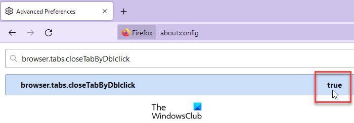   Aktiviranje zaprtega zavihka z dvojnim klikom v Firefoxu