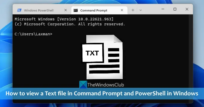 Een tekstbestand bekijken in de opdrachtprompt en PowerShell in Windows 11/10