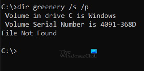 MS DOS 명령줄에서 파일을 찾는 방법 파일을 찾을 수 없음