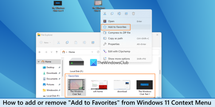 Kako odstraniti Dodaj med priljubljene iz kontekstnega menija Windows 11