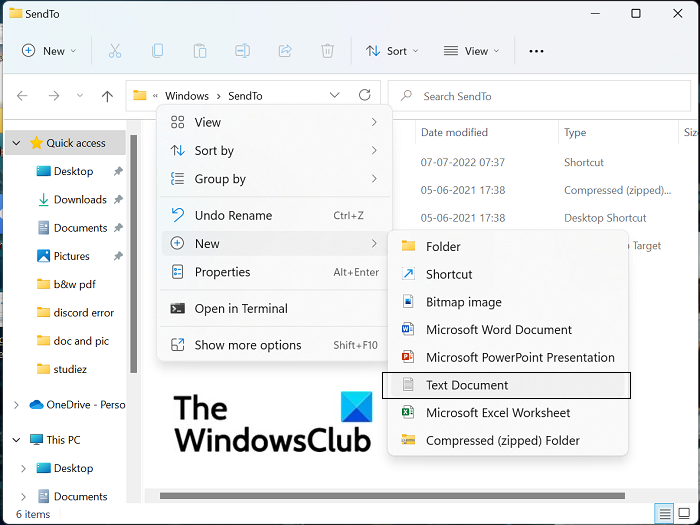V nabídce Odeslat do v systému Windows 11/10 chybí příjemce pošty