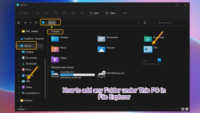 Πώς να προσθέσετε έναν φάκελο σε Αυτός ο υπολογιστής στα Windows 11