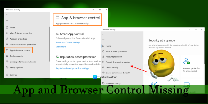 Windows 11 manque de contrôles d'application et de navigateur