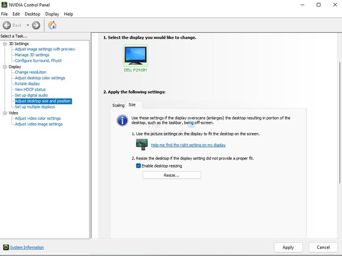 Comment ajuster la taille et la position du bureau dans Windows 11/10