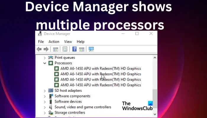 Menedżer urządzeń pokazuje wiele procesorów w systemie Windows 11/10