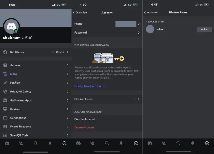   På Discord-appen (Android/iOS)