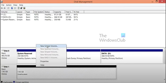 Cara-menggunakan-Ruang-Pemacu-Tidak-diperuntukkan-dalam-Windows-11-Select-New-simple-drive