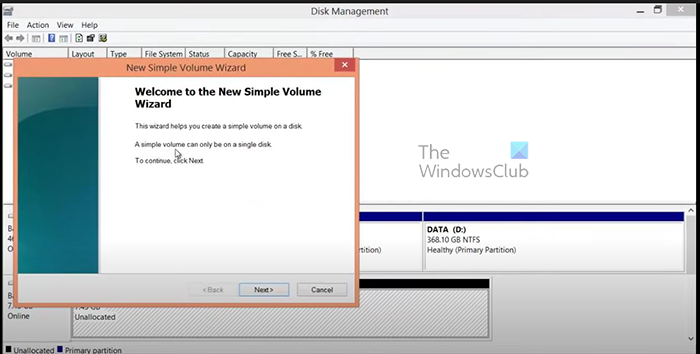 How-to-Use-Unalocated-Drive-Space-in-Windows-11-New-Simple-volume-wizard