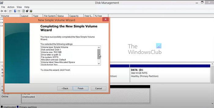 Com utilitzar-sense assignar-espai-disc-a-Windows-11-clic-acabar