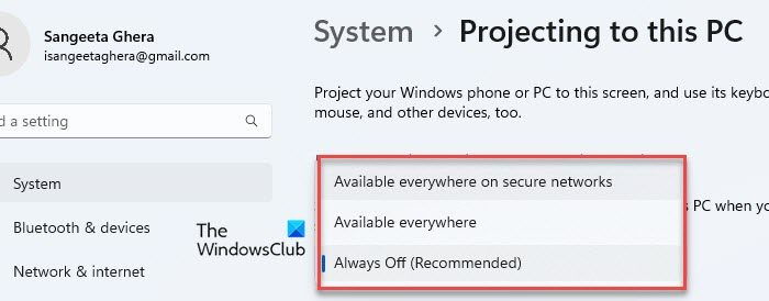 Projectie naar deze pc inschakelen met Windows-instellingen