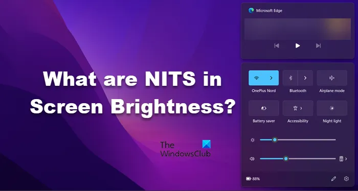 Kas ir NITS displeja vai ekrāna spilgtumā?