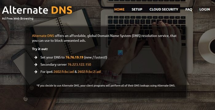 Alternatywny serwer DNS