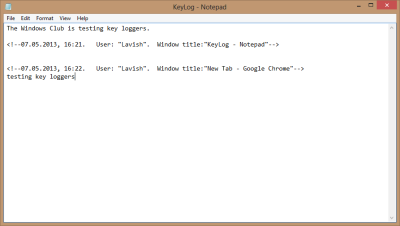 Logiciel gratuit Keylogger pour Windows 10