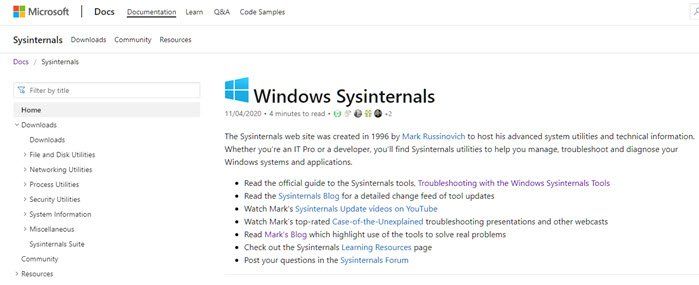 Microsoft Sysinternals Suite: ניהול, איתור תקלות, אבחון של מערכות Windows, יישומים