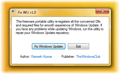 Korjaa ja korjaa Windows-päivitykset Fix WU -apuohjelmalla