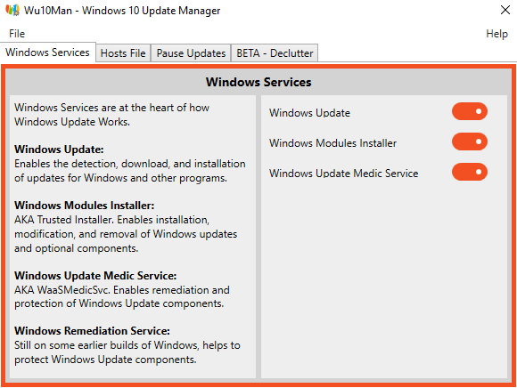 Apturiet Windows 10 automātiskos atjaunināšanu, izmantojot Wu10Man