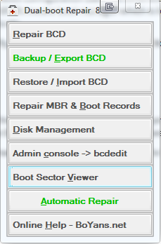 Dual Boot Repair BCD tööriist