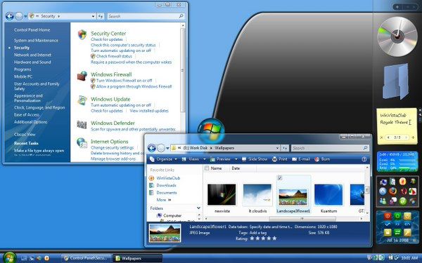 Windows Vista 용 WinVistaClub Royale Blue 테마