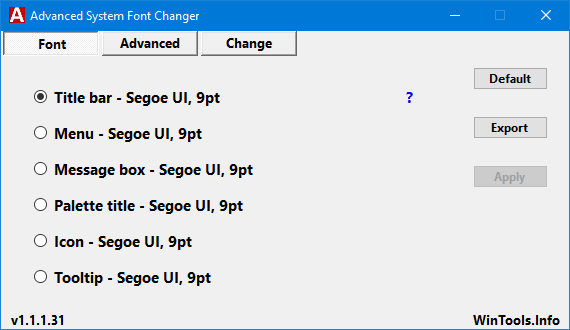 Advanced System Font Changer võimaldab teil Windows 10-s süsteemi fonti muuta