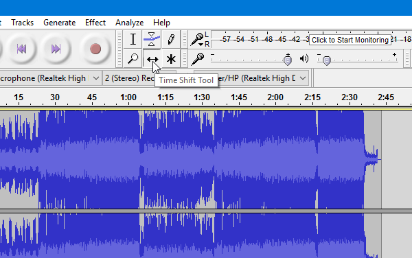 Audacity で音声ファイルを分割および結合する方法