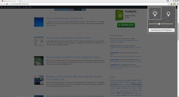 Gece Modu Sayfası Sönük: Gece gezintisi için Firefox ve Chrome uzantısı