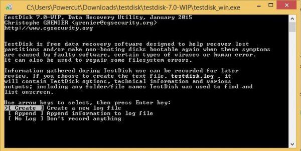 TestDisk: brezplačna programska oprema za obnovitev particij za sisteme Windows