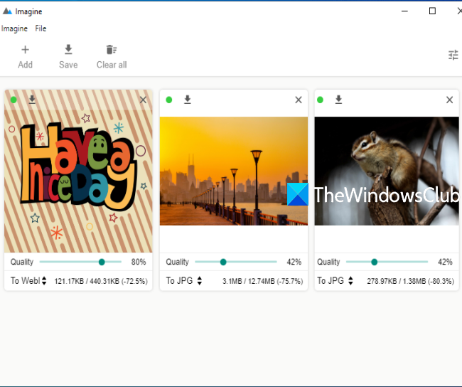 Image Compressor -ohjelmisto Windows 10:lle