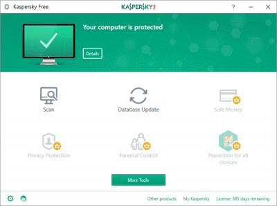Kaspersky Antivirus gratuit pour Windows
