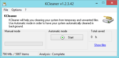 KCleaner: nettoyeur et dissolvant de fichiers indésirables pour Windows PC