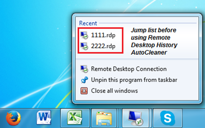 قم بإزالة إدخالات المحفوظات من Remote Desktop Connection