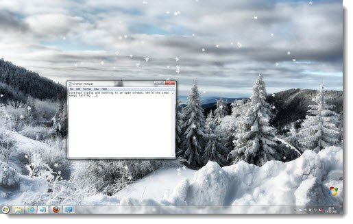 Thème Winter White Windows 7, comprenant un économiseur d'écran, un jeu de curseurs, des fonds d'écran hivernaux publiés