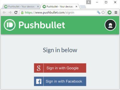 Inscrivez-vous à PushBullet