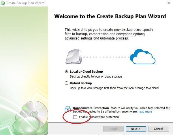 CloudBerry Backup за настолен компютър с Windows