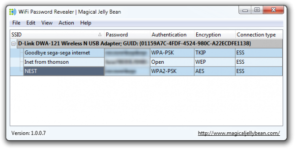 Ilmainen WiFi Password Revealer & Finder -ohjelmisto Windows PC: lle