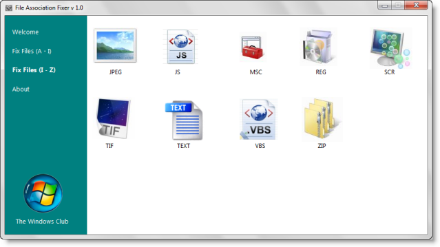 File Association Fixer pre Windows 7/8 / Vista