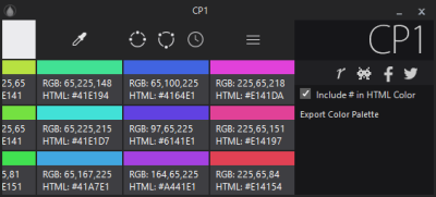 Configuración de la paleta de colores del CP1