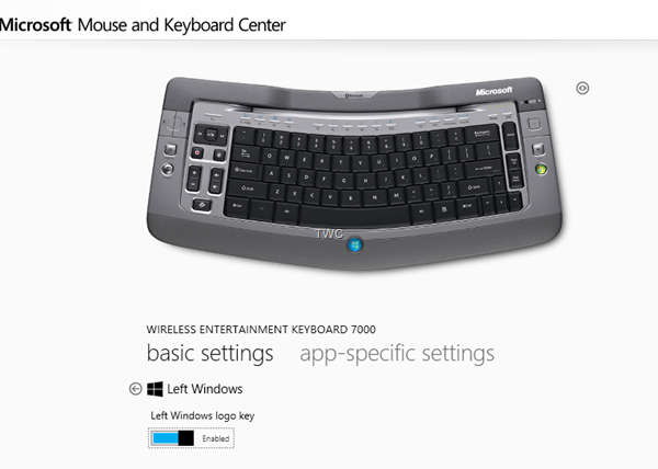 Microsoft muis- en toetsenbordcentrum