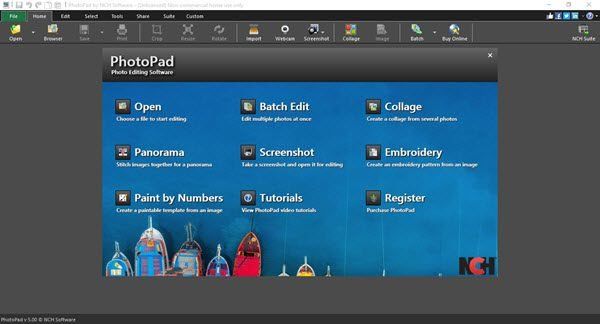 PhotoPad ir bezmaksas fotoattēlu rediģēšanas programmatūra operētājsistēmai Windows