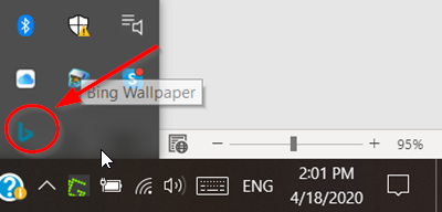 Rakendus Bing Wallpaper määrab teie Windows 10 töölaual igapäevase Bingi pildi automaatselt