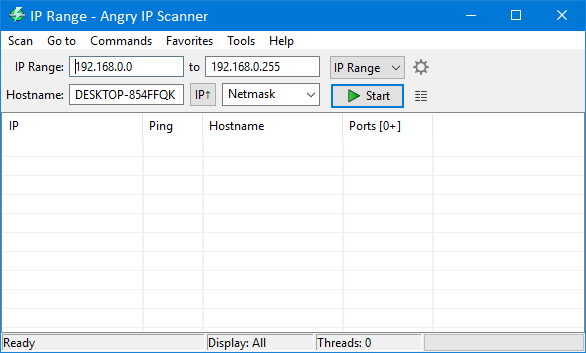 Angry IP Scanner е инструмент за IP наблюдение с отворен код за Windows