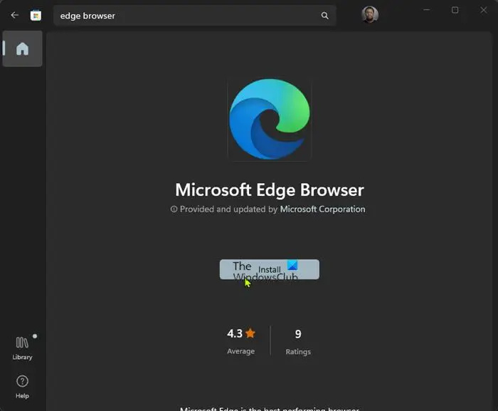 Изтеглете и инсталирайте Edge от друг източник - Microsoft Store