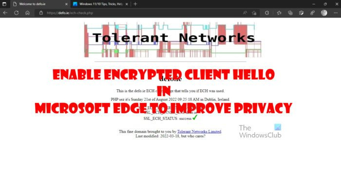 Aktivera krypterad klient Hej i Microsoft Edge för att förbättra integriteten