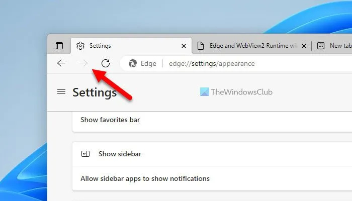 Comment activer ou désactiver le bouton de transfert dans Microsoft Edge
